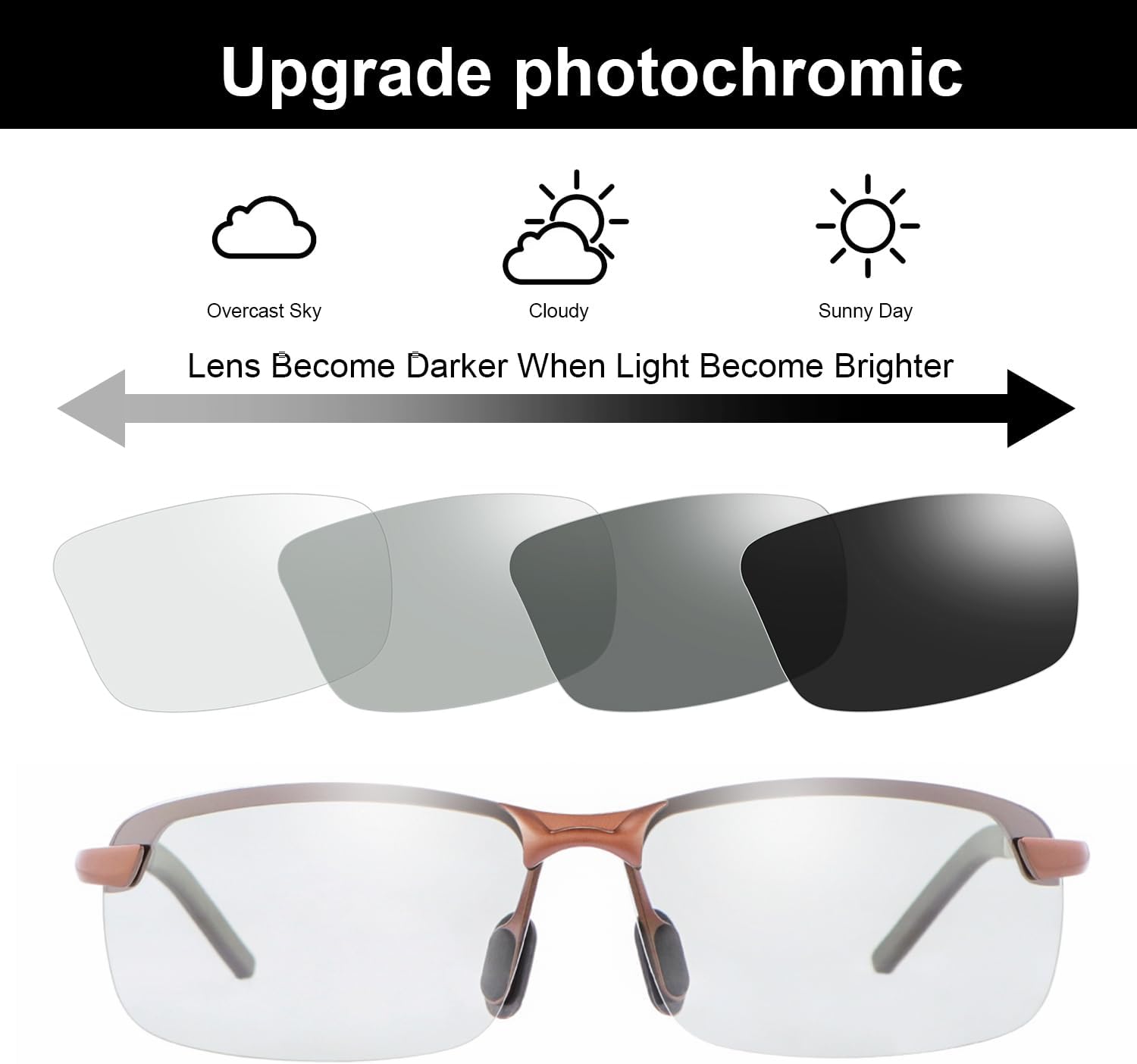 YIMI Polarized Photochromic Driving z87 Sunglasses For Men Women Day and Night safety glasses - Image 3