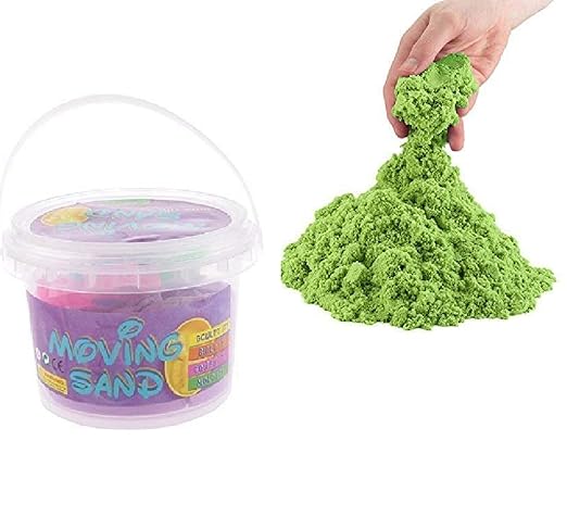 Kartunbox Children Sandcastle Set for Kids 3+ | Kinetic Sand 500 GM Round Bucket | Dough Box with mould Toys| Reusable Craft Sand | Amazing Active Magic Gluten Free Clay Sand |Stress Relieving Children's Slime Play Sand for Kids -Assorted Color,Sand