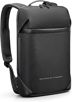 VGOAL 15.6 Inch Laptop Backpack Business Travel Anti-Theft Slim Backpack with USB Charging Port and RFID Pocket, Black, for Men and Women