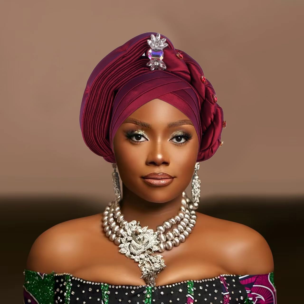 Raw Silk Headtie Already Made African Autogele Women's Turban Cap Nigeria Wedding Auto Geles Fashion Headbands Head Wraps