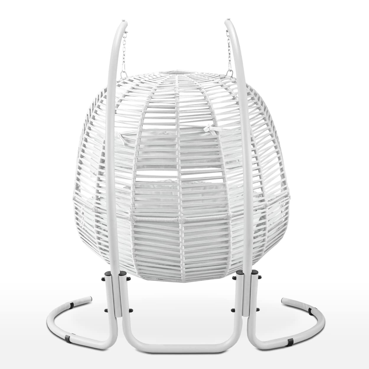 Sedia A Dondolo Sospesa EVERGREENWEB - Poltrona Ovetto Per Interno Ed Esterno Con Cuscini - Foto 3