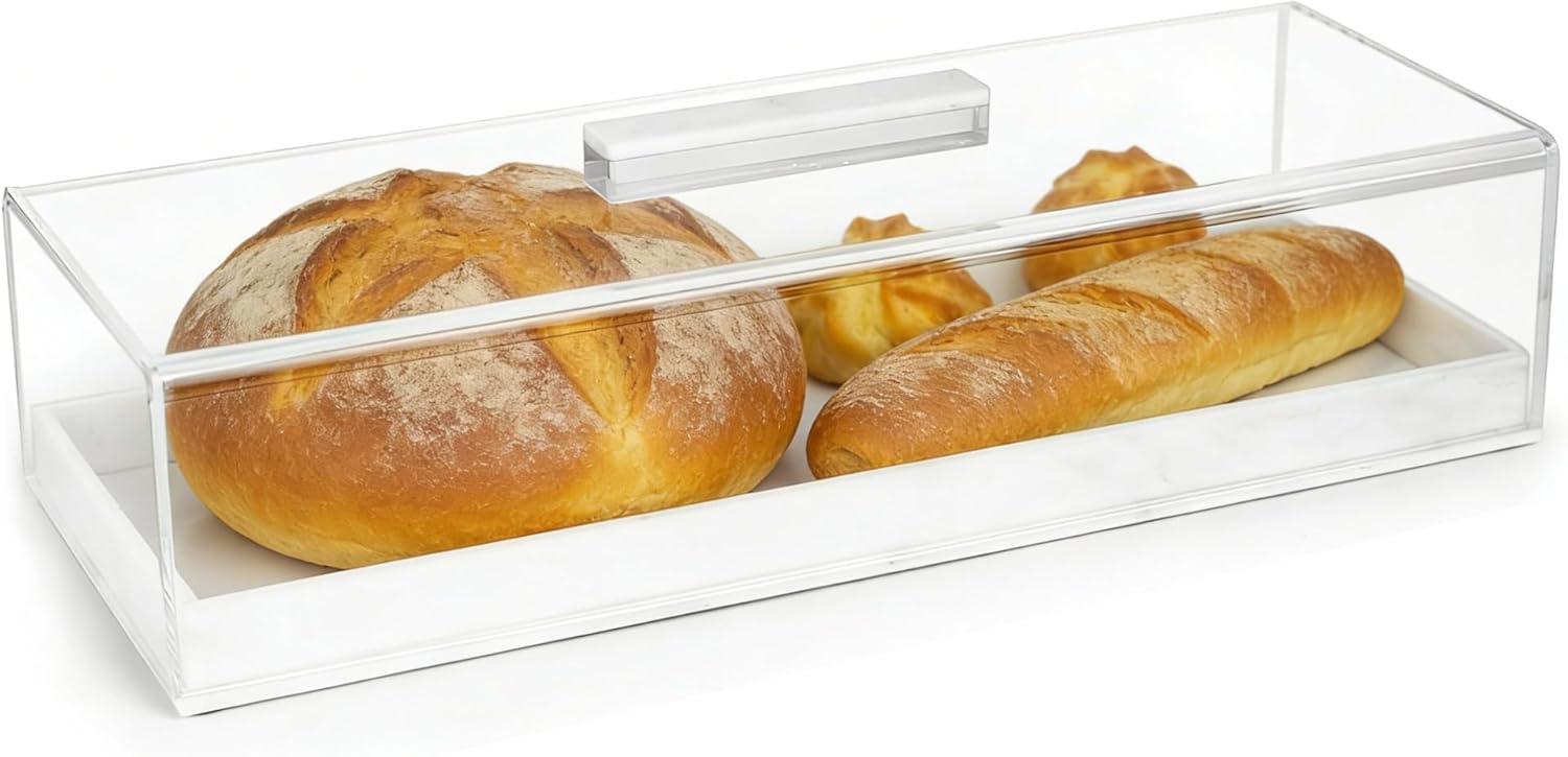 Acrylic Rectangular Cake Tray - Multifunctional Cake Stand with Cover Lid (2PCS)