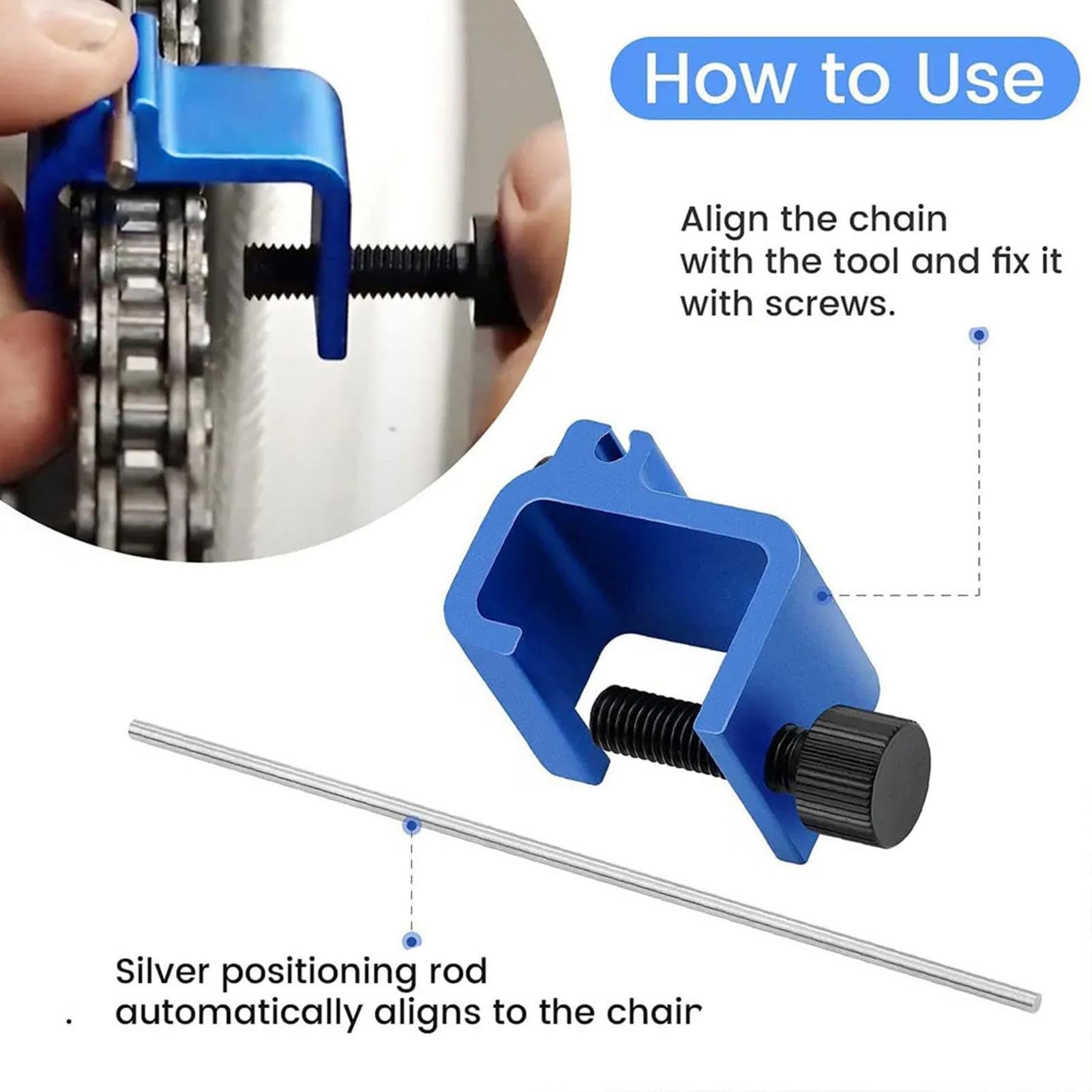 Kettenausrichtungswerkzeug Für Motorrad & Fahrrad - Präzises Einstellwerkzeug Blau