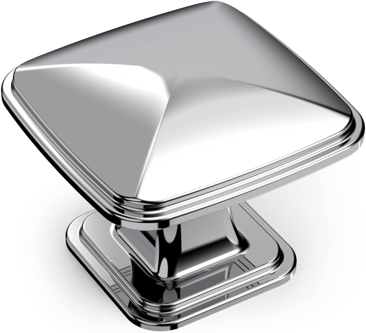 Polished Chrome Square Modern Cabinet Knob Set