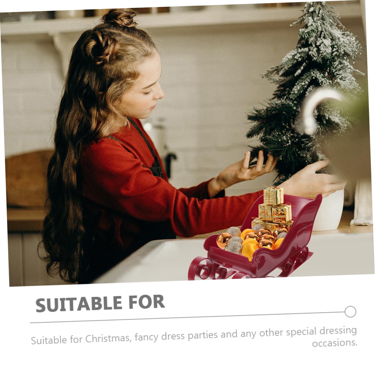 3st Weihnachtsschlitten Tischschlitten Holz: Deko Anhänger Weihnachten Hängender Weihnachtsmann- Weihnachtsverzierung Plastik Miniatur Ornamente