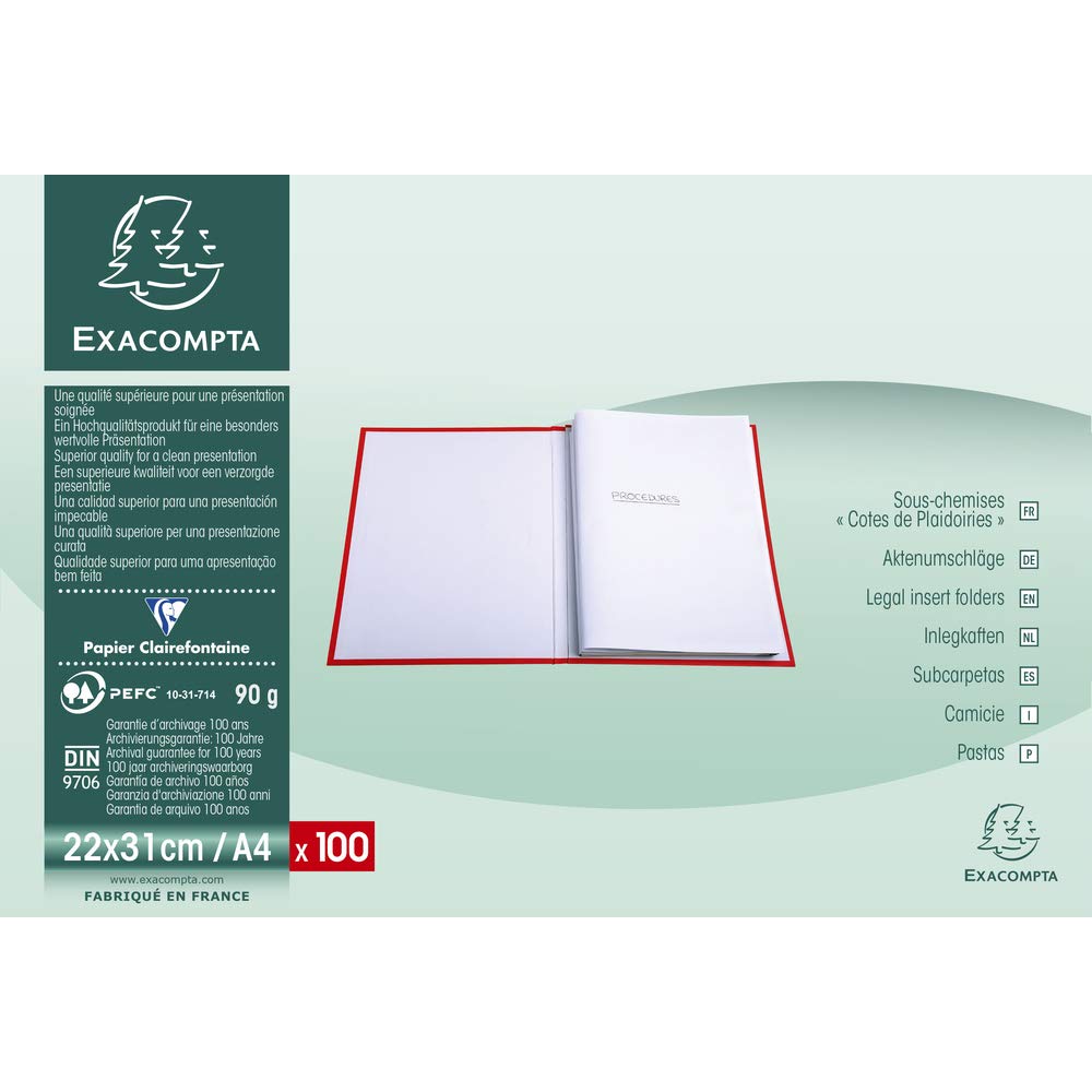 Exacompta - Ref. 820017E - Pack of 100 pleadings 22x31cm - White, Blanc, A4 - Image 3