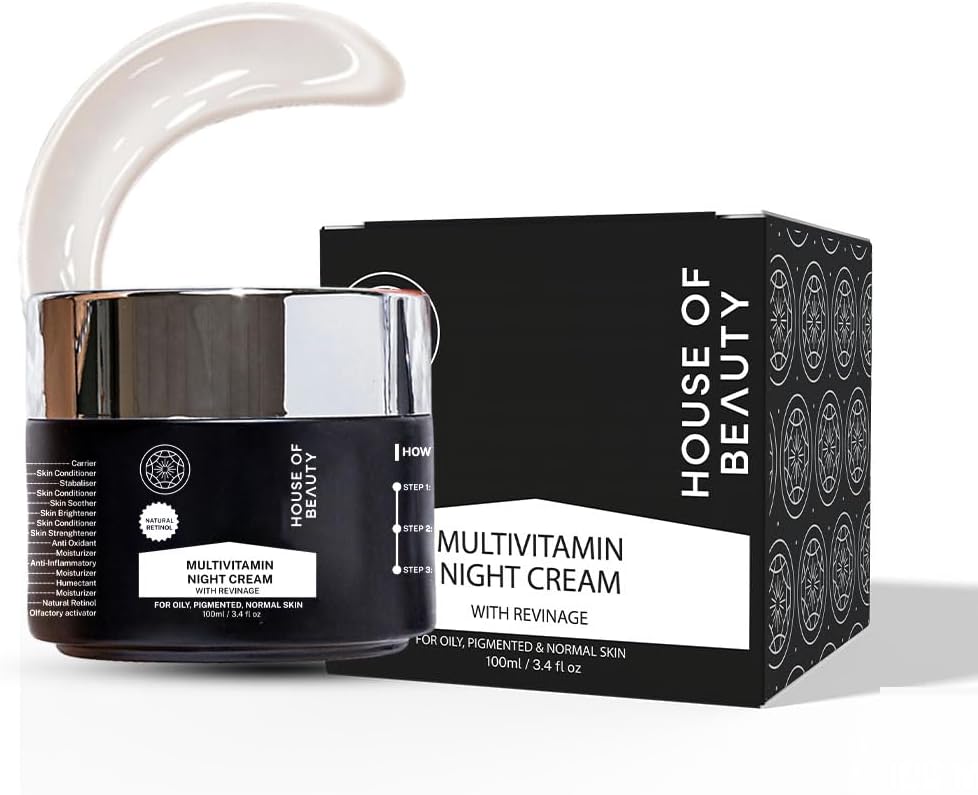 Multivitamin Nourish Night Face Cream with Revinage For Skin Glow, Winkles & Fine Lines, Suitable For Dry, Normal & Sensitive Skin Types |Natural retinol (100 ml) Pack of 1