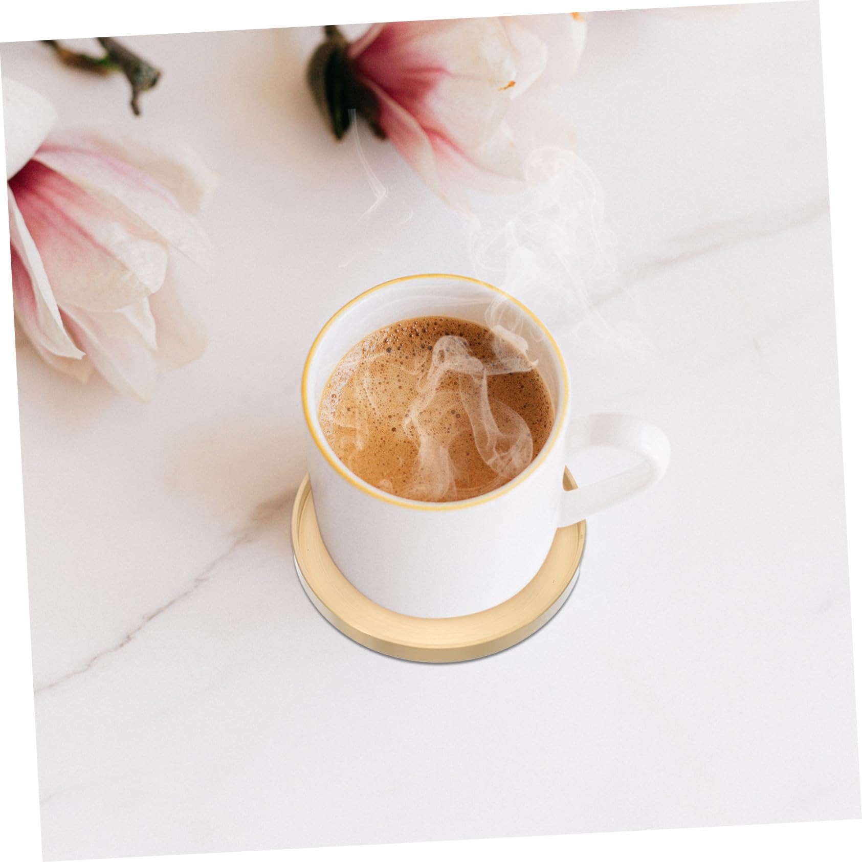 Sottobicchieri in Rame 5 Pezzi, Piattini Dorati per Tazza | Tè e Caffè, Uso Domestico e Ristorazione, Pratici e Stabili, Facili da Lavare, per Impiego Prolungato