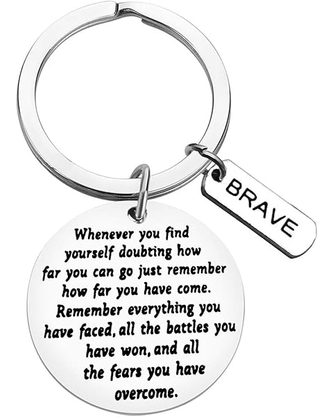 Baipilu Encourage Keychain Cancer Survivor Gift Recovery Key Chain for Women Men You Have Faced,All The Battles You Have Won,And All The Fears You Have Overcome Post Surgery Gifts