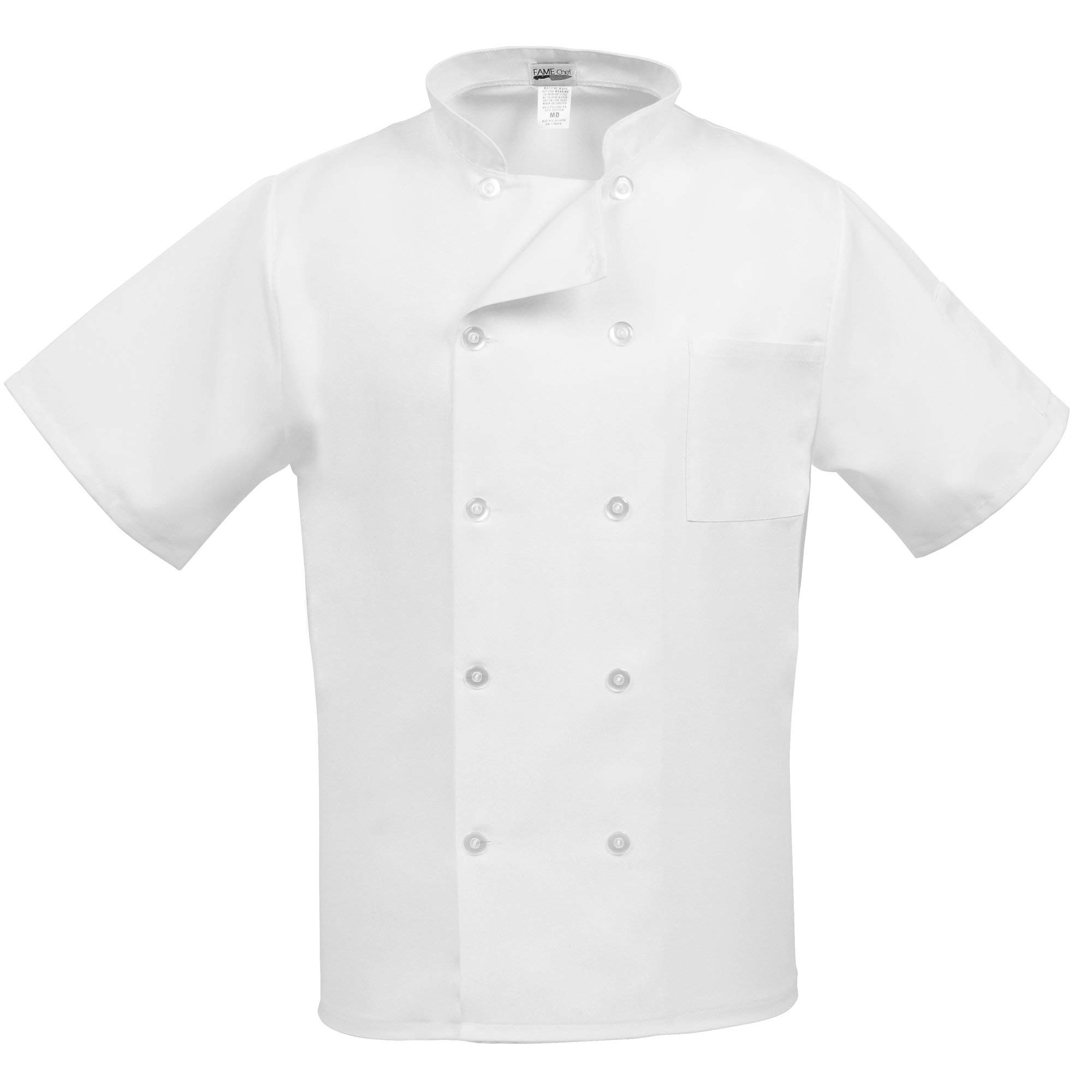 FAME Classic 10 Button Short Sleeve Chef Coat - C10PS