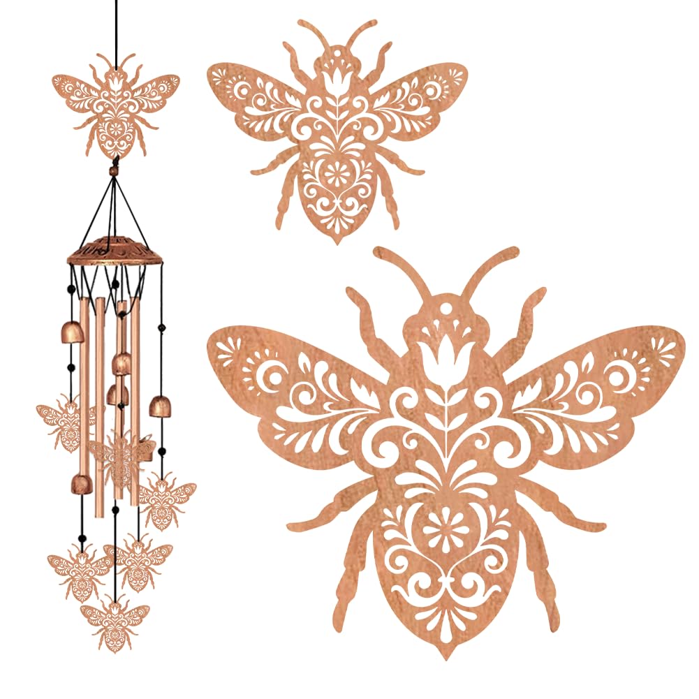 BEUNITONE Wind Chimes for Outside, Bee Aluminum Tube Windchime Melodious Melodic for Porch Patio Garden Decor, Unique Metal Memorial Wind Chimes Housewarming Gifts for Friends and Family โ image 1