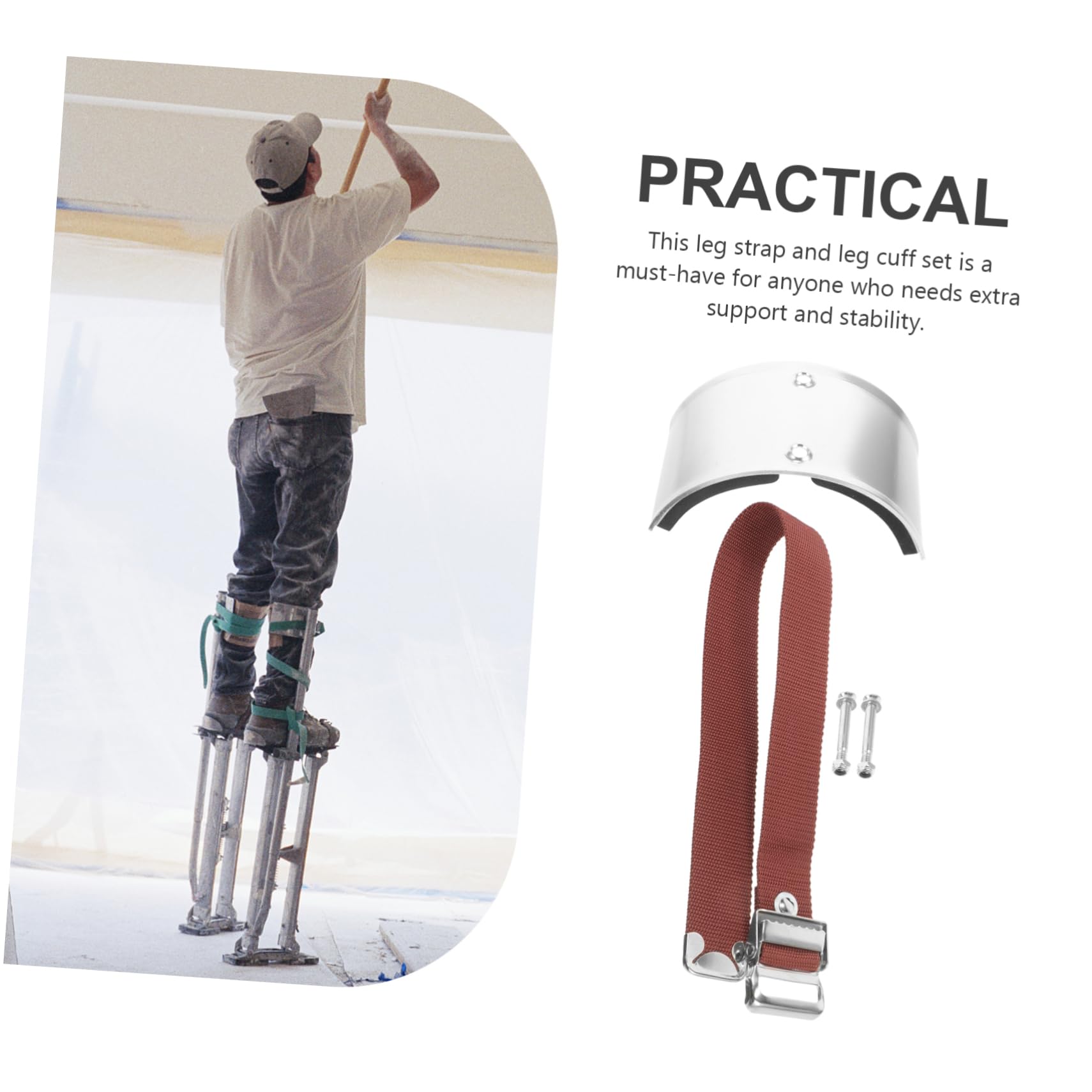 Correas Para Zancos De Pladur - Ajustables, Antideslizantes, Lona Y Aleación, 60 Cm, Para Trabajos En Altura