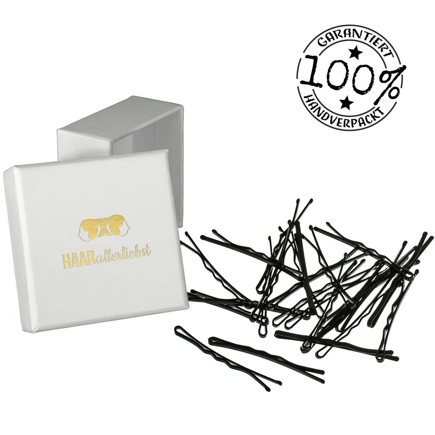HAARallerliebst MORE GRIP Haarklammern Bobby Pins Anti Rutsch (24 Stück | schwarz