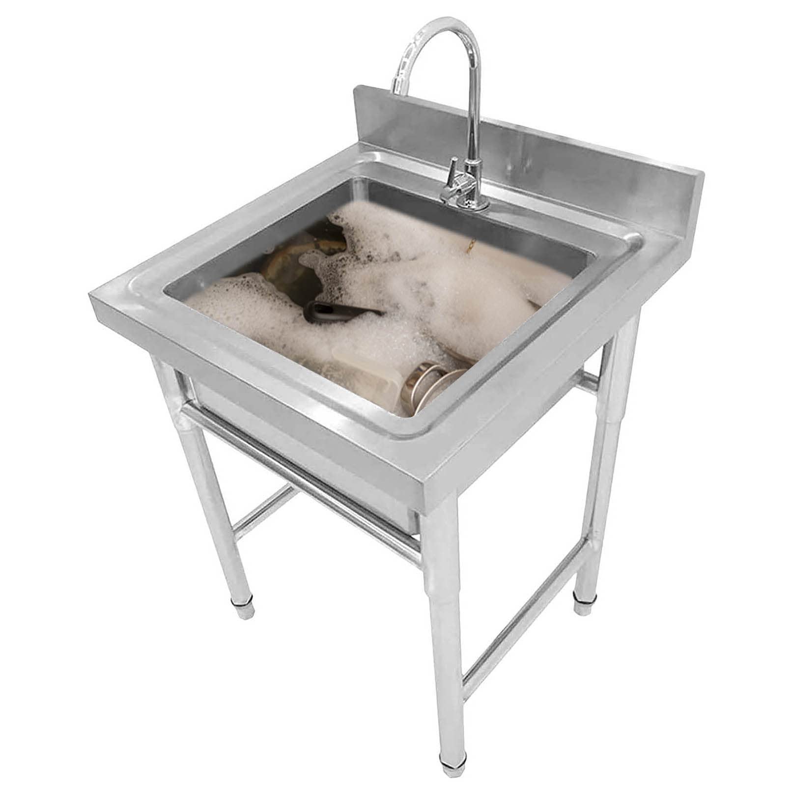 Évier incliné pour sous-sol et garage, station de lavage inox pour atelier et jardin