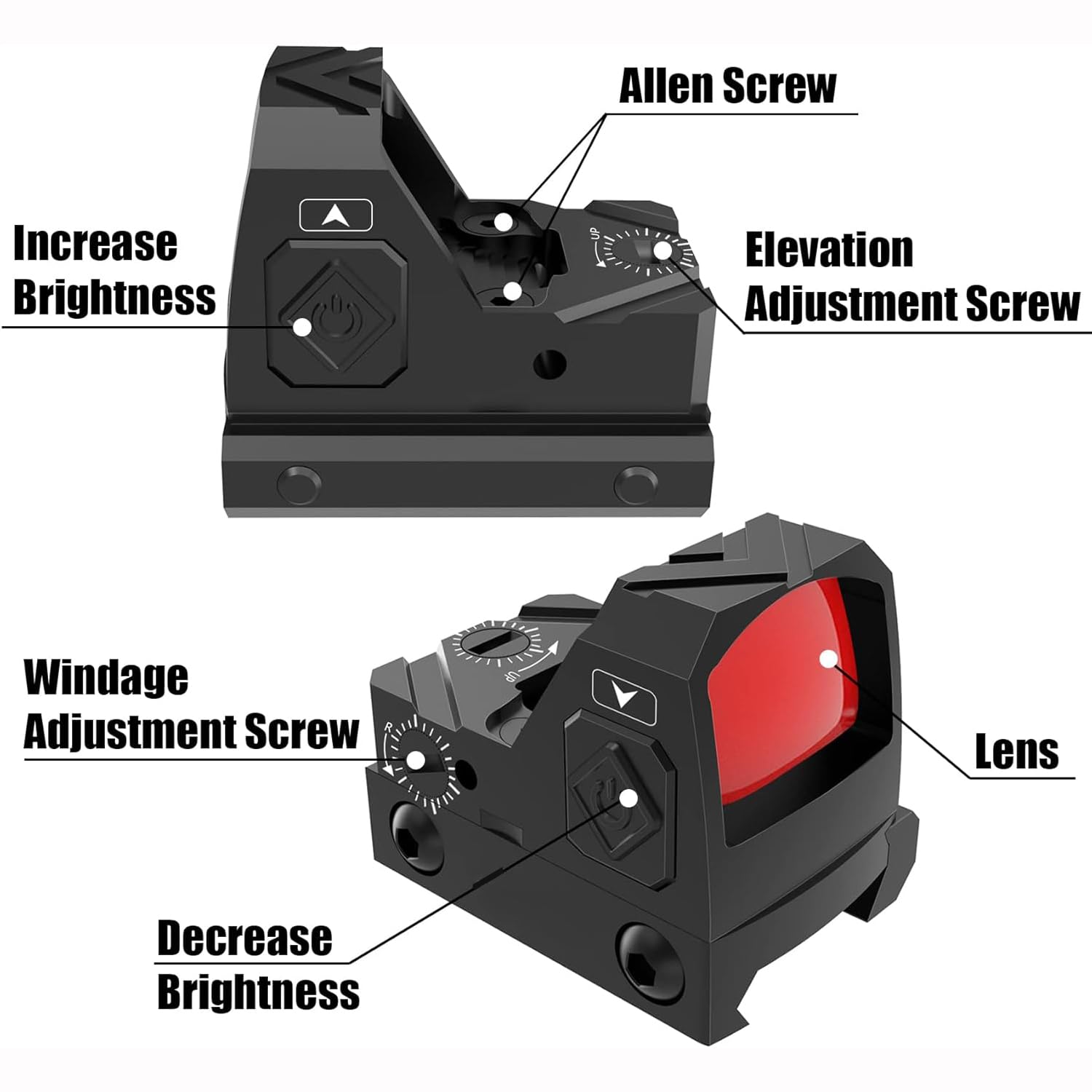 Paike Motion Awake Red Dot Sight 2 MOA Red Dot Zielfernrohr für RMR und 21mm Picatinny-Basis