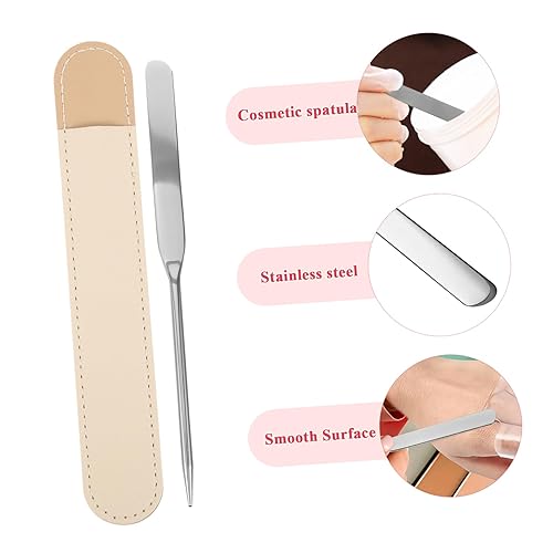 MERRYHAPY 1set Stainless Steel Makeup Mixing Spatula Professional Cosmetic Stirring Rods Dual-ended Design for Foundation Blush Eye Shadow Nail Polish for Beauty Salons and Makeup Artists