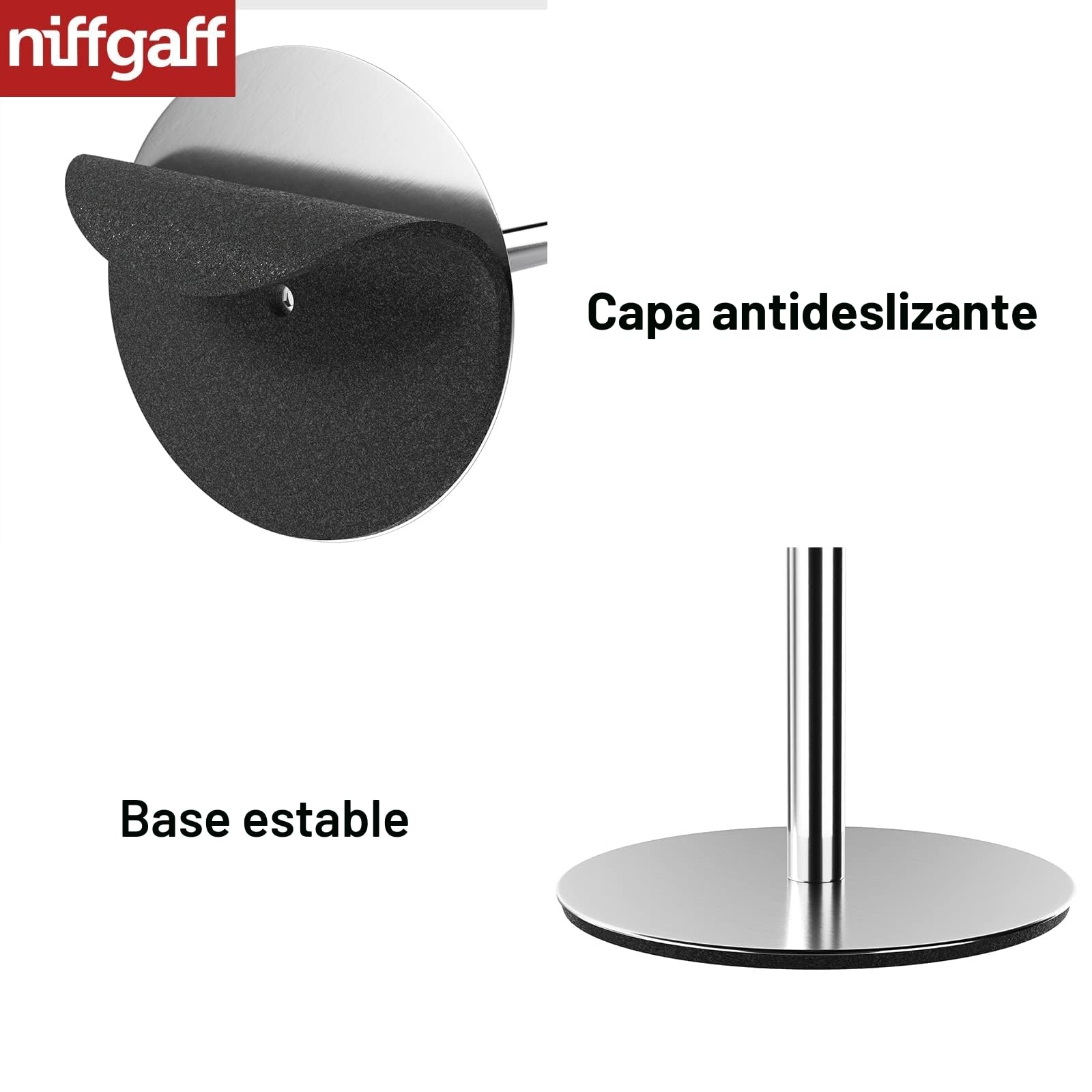 Soporte para Papel higiénico de pie para Almacenamiento de Papel higiénico, de Acero Inoxidable, sin Agujeros, para Inodoro, Resistente al Agua, con Acabado Cepillado