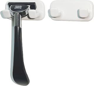 Razor Holder for Shower - 2 Pack,Self-Adhesive Removable & Reusable Waterproof Hooks,Used for Hanging Towels, Keys, Hats, loofah, etc.Easy to Install Without Drilling Holes - White
