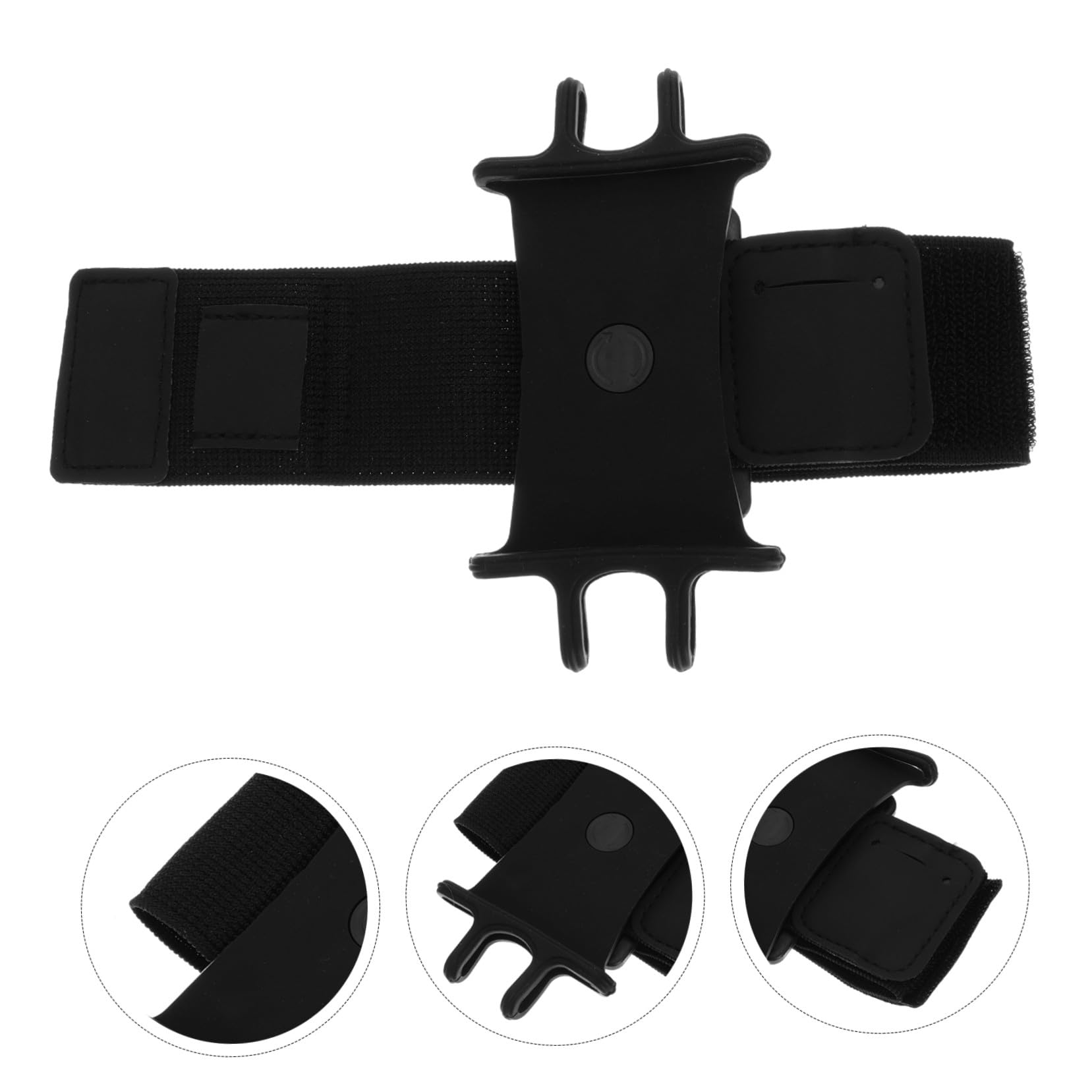 NUOBESTY 16 Pezzi braccialetto del cellulare banda di braccio del telefono cellulare chiave polso mano braccialetto universale supporto da corsa per telefono nylon Black