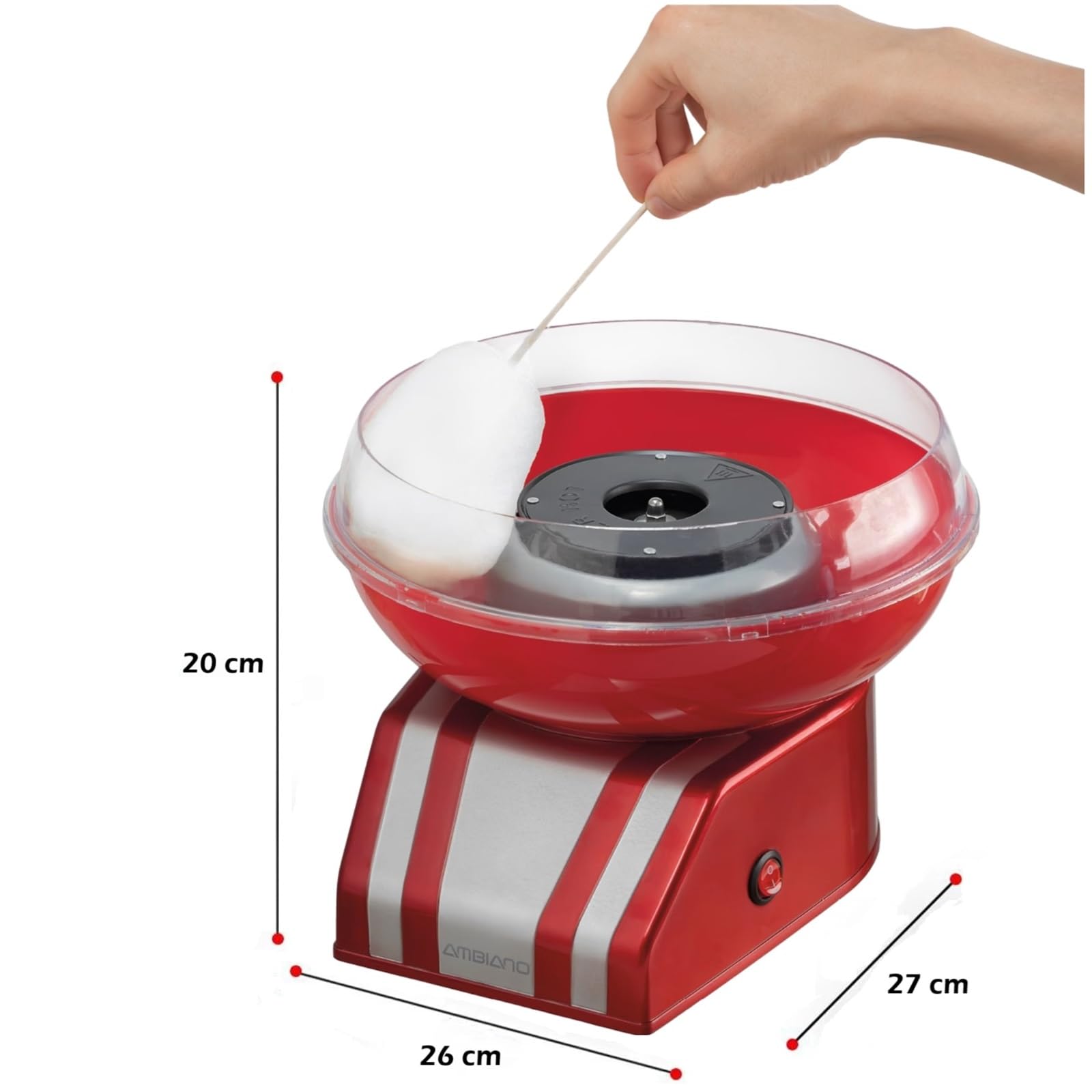 Ambiano Retro Zuckerwattemaschine 400 W Zuckerwatteautomat Cotton Candy Machine Set & Zubehör Zuckerwatte Maschine für Zuhause GS-Zeichen