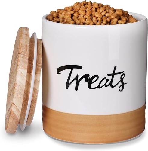 Miniatura 7 de LEETOYI Recipiente para golosinas para gatos con tapa, tarros de cerámica para perros, decoración de cocina de granja, organizador de almacenamiento