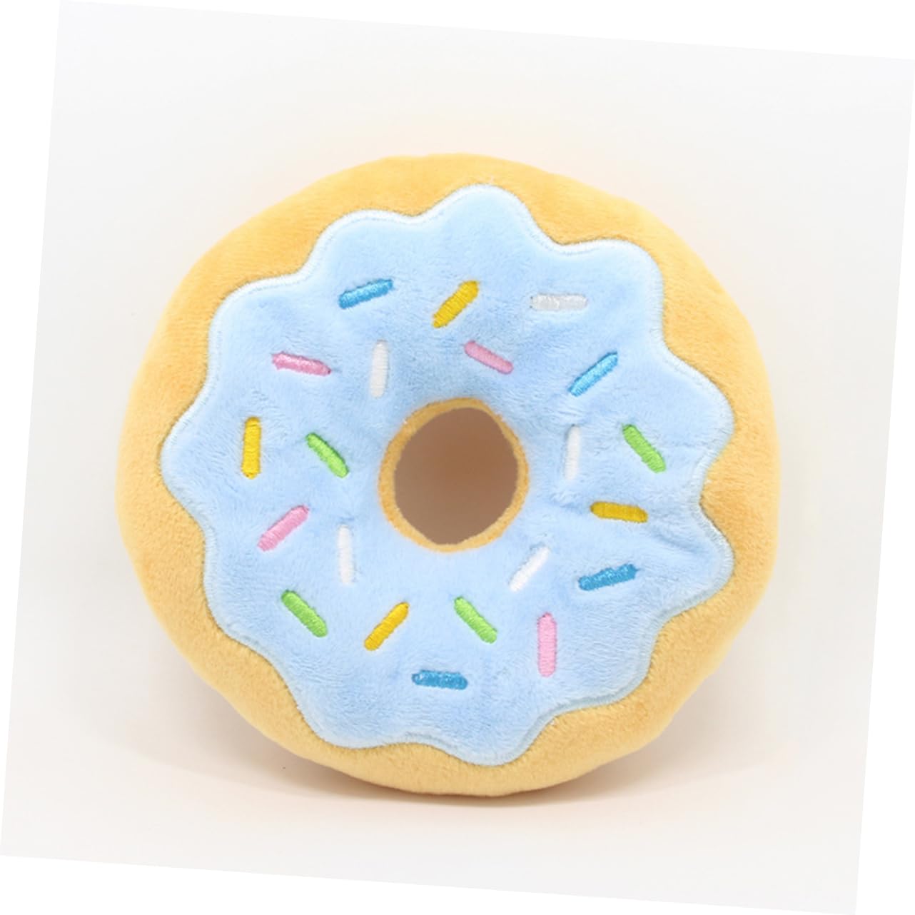 Housoutil 9pièces Jouets à Mâcher Peluche pour Chiens Jouet Forme De Donut avec Squeaker pour Chiots Couleurs Aléatoires pour Entraînement Mastication des Animaux De Compagnie