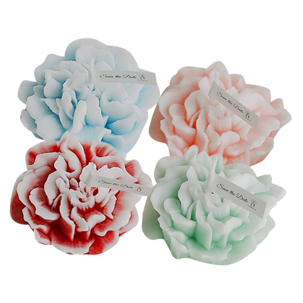 Cabilock 4pcs Flower Scented Candles Candles for Mother's Day and Home Aesthetic Faux Carnation Design