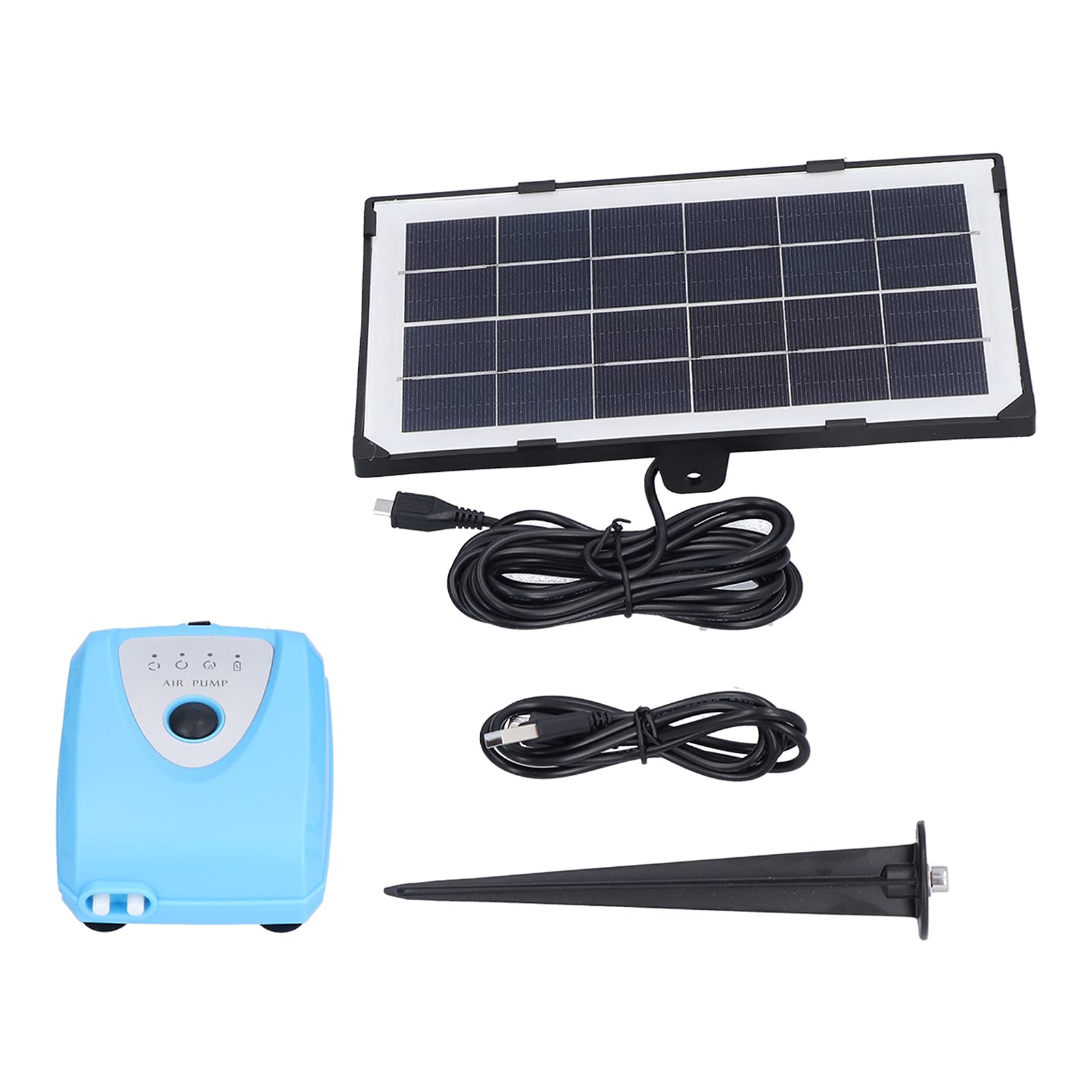 Solar Water Air Pump, Powered Oxygenator Oxygen Low Noise Pump, 3.5W 3.0 to 4.25V Fish Aeration Sets Pond Aerator AP008 .0?4.25V Outdoor Pool