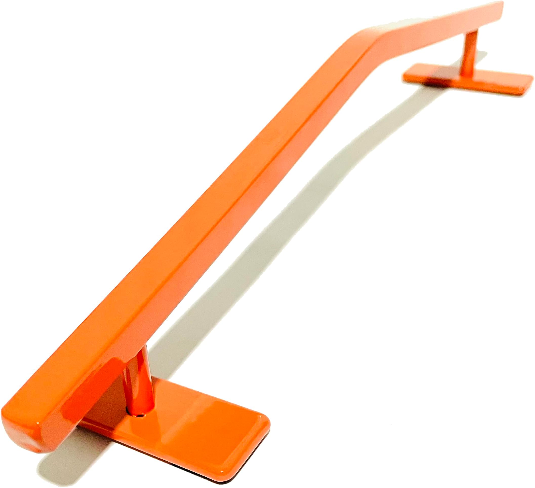 FLVFF Fingerboard Rail Metal Solid Square Steel V Grind Rails Ramp and Skate Parks (R7) (Orange)