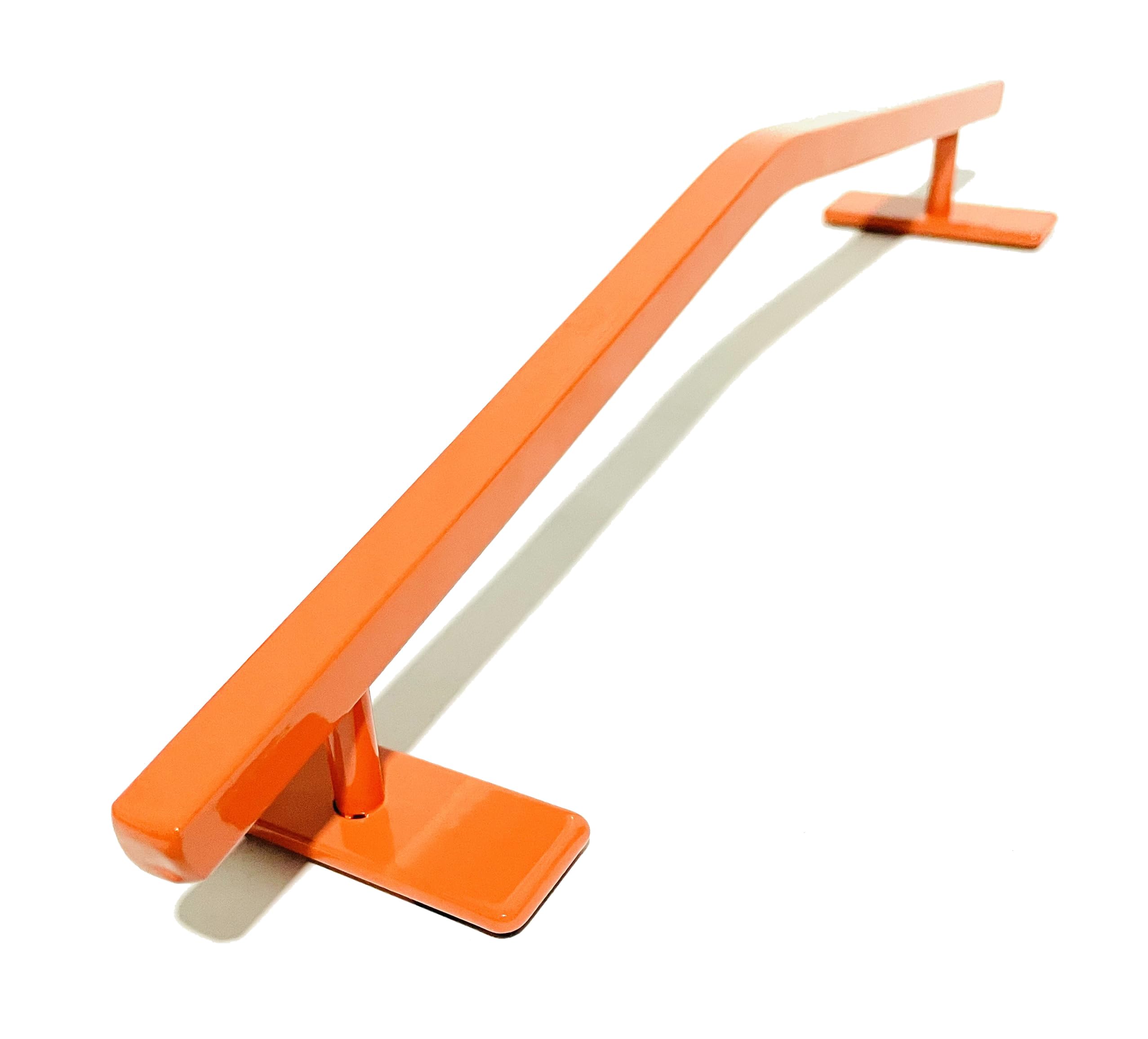FLVFF Fingerboard Rail Metal Solid Square Steel V Grind Rails Ramp and Skate Parks (R7) (Orange)