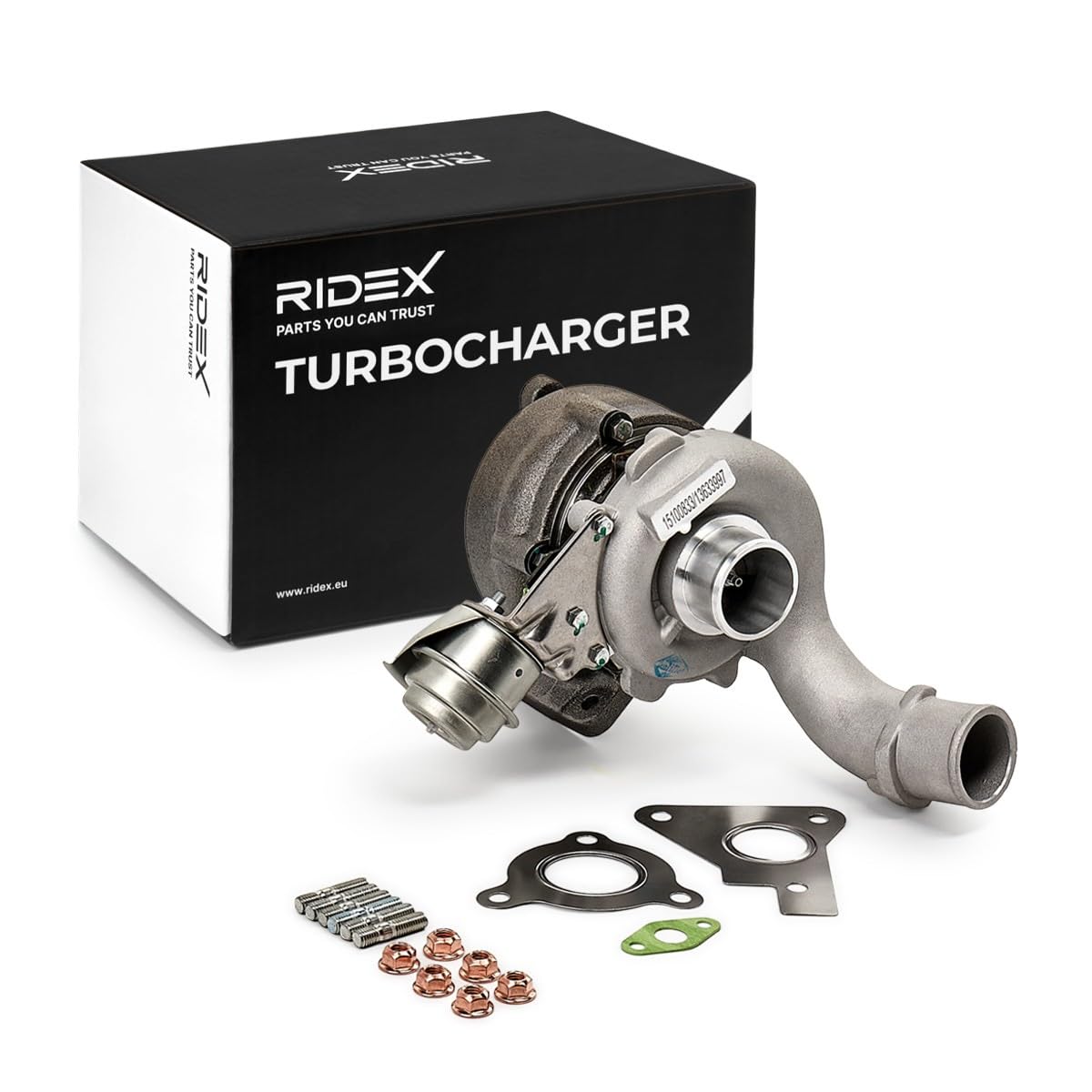 RIDEX Turbocompresseur Turbocompresseur à gaz d'échappement Compatible avec RENAULT Espace 4 JK, JK0/1 y compris Jeu de joints d’étanchéité avec matériel de montage/fixation