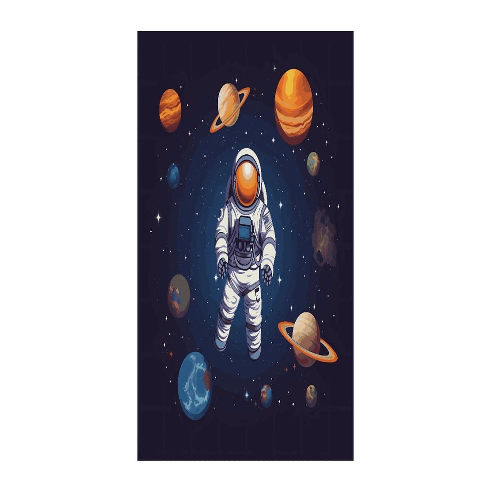 Adfgyerh Style Space Astronaut Curtains，Polyester Blackout Extra Wide，Door Curtain， 35.4X 70.9 Inch For Temporary Room Dividers Bedroom Living Room，Room Darkening Curtains ，For Doorway Privacy For Wall Hanging Dec