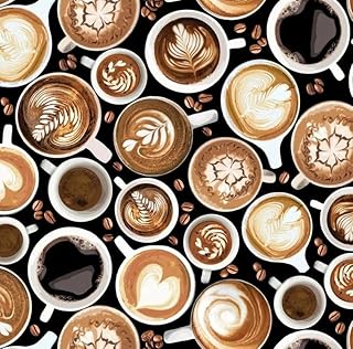 Timeless Treasures Coffee Cups Coffee Fabric, Coffee Quilting Fabric, Sewing Fabric, Coffee Fabric, 100% Cotton Fabric, By The Yard Cotton Fabric, Cut By The 1 Yard Cotton Fabric, Gift Ideas