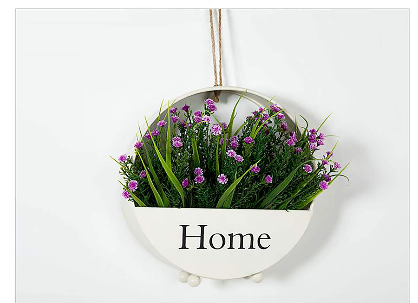The Round White Metal Wall Planter, Dedoot Wall Mounted Flower Basket Planter with Rope Vintage Wall Hanging Flower Pot Stand Home Décor (B085LLBQW9) Amazon Price History, Amazon Price Tracker
