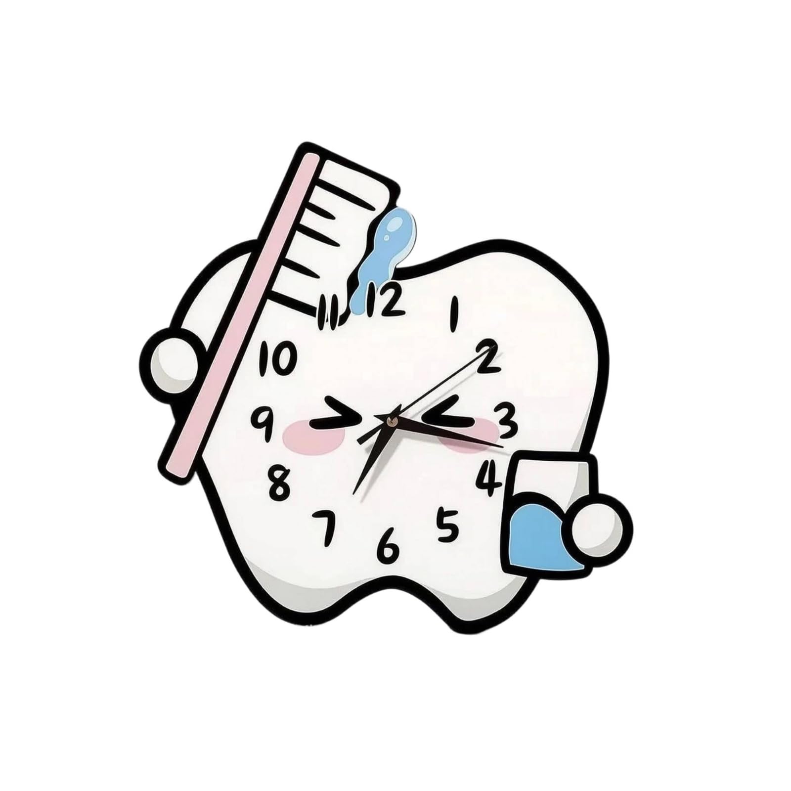 Reloj de pared con forma de diente predolo para amenizar esperas en consultas