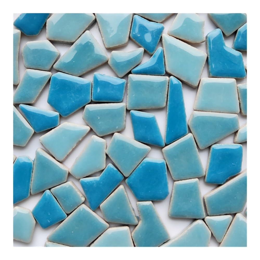 baldosas de mosaico de cristal, baldosas de mosaic Azulejos de mosaico de porcelana polígono de 510 g, 1-4 cm de longitud, 1~4 g/pc, azulejos de mosaico de 3,5 mm de espesor (color: 28, tamaño: 18 o