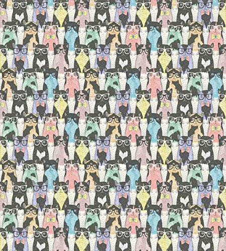 Ambesonne Cat Duvet Cover Set, Pattern With Hipster Playful Feline Characters With Glasses And Bowties Vintage Style, Decorative 2 Piece Bedding Set With 1 Pillow Sham, Twin Size, Dimgrey #TOP1