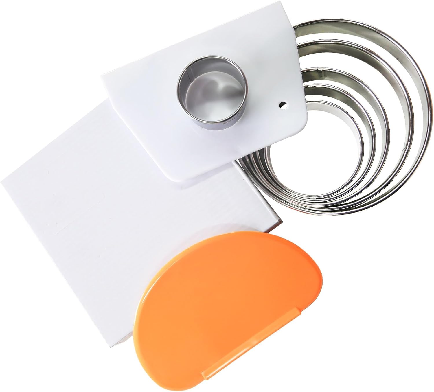 6 Pack Round Cookie Cutter Set (2, 3, 3.5, 4, 5, 6 Inch) Biscuit Cutters