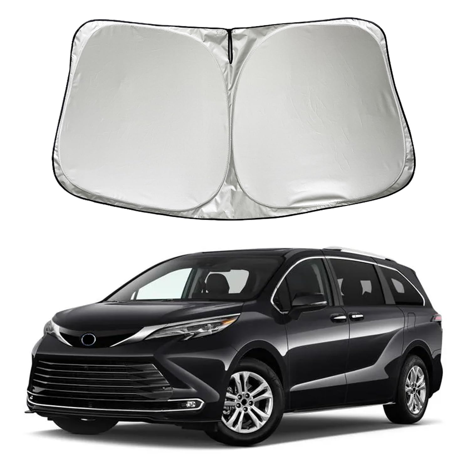 SZYUCHEN Car Windshield Sun Shade Sunshade Compatible with Toyota Sienna 2026 2025 2024 2023-2021 Mini Van Accessories, Foldable Car Front Window Sun Shield Visor