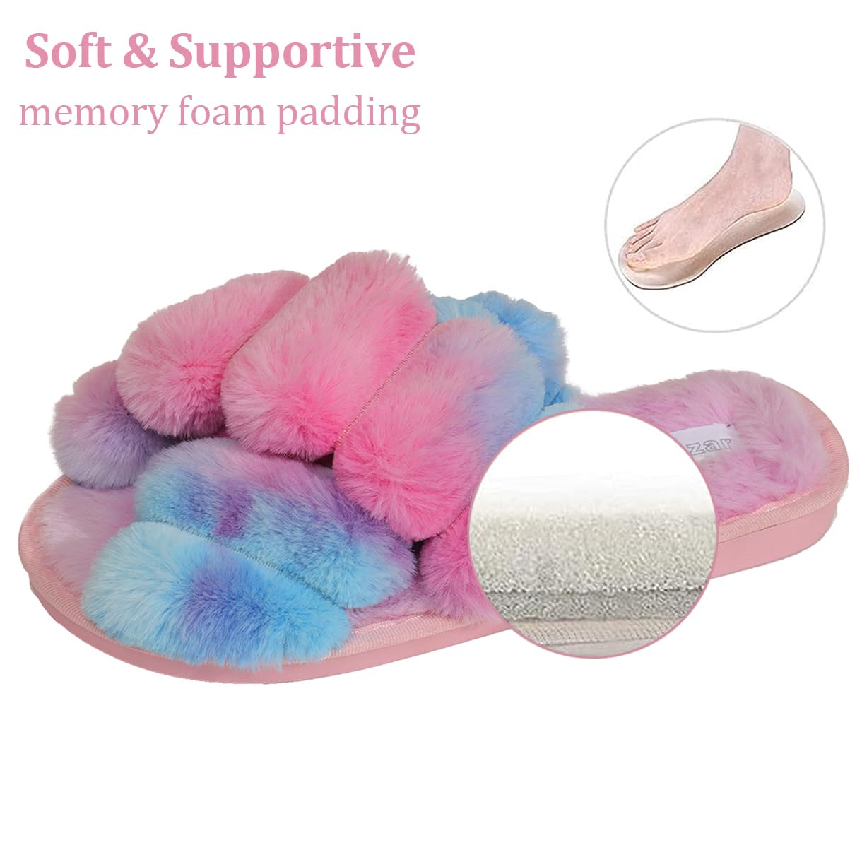 Fadezar Pantofole Peluche Donna Ciabatte da Casa Comode Invernali Moda Scarpe Sandali Slippers