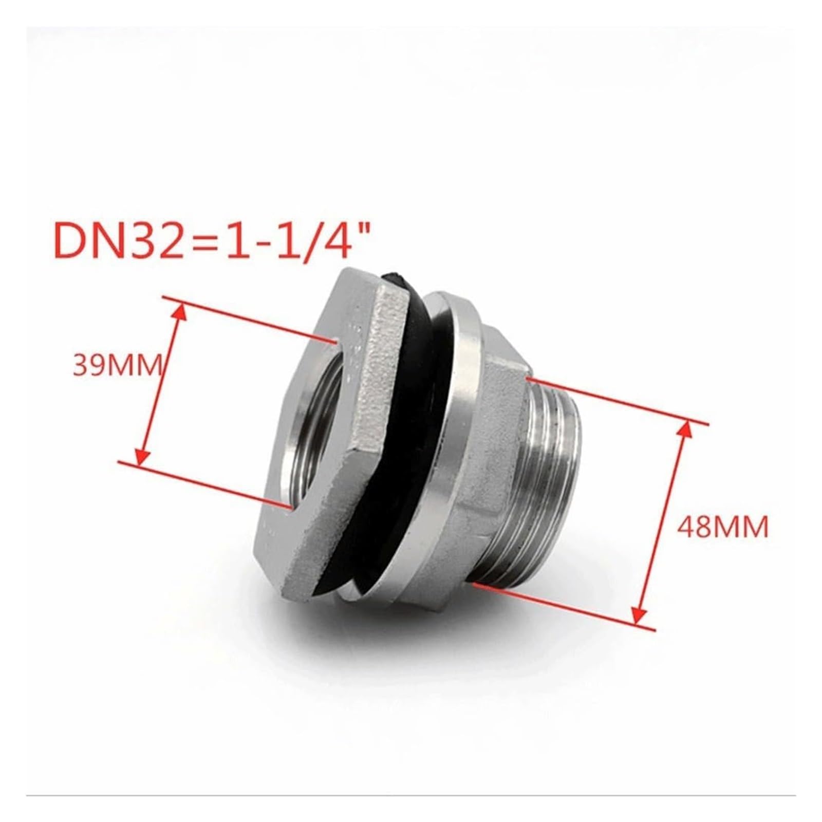 Adattatore for cisterna, 1 pz. Filettatura maschio BSP, raccordo girevole a chiave singola allentata in acciaio inox 304, for connettore di giunzione for serbatoio dell'acqua da 1/2" 3/4" 1" 1-1/4" 2"