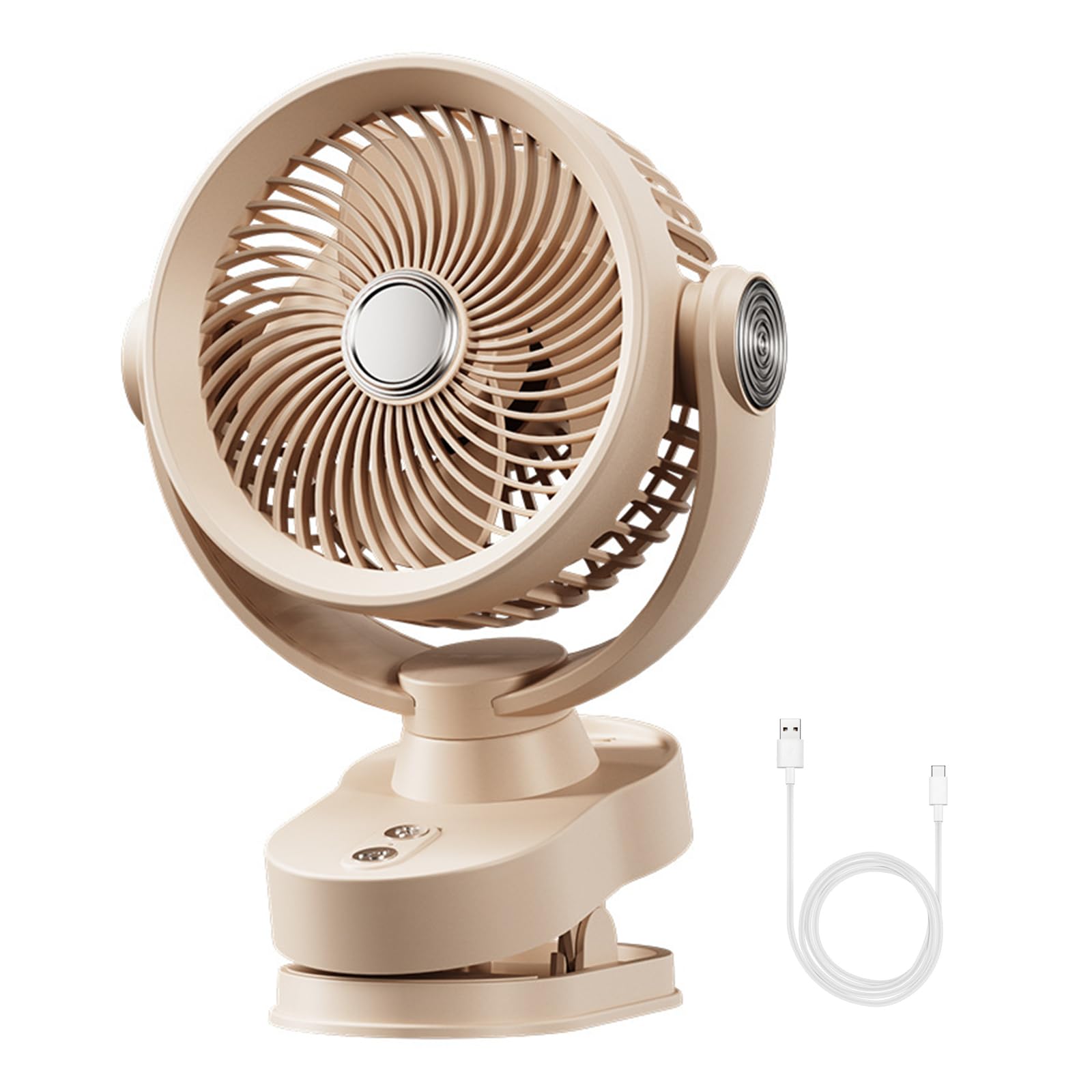 YPBEW USB Rechargeable Clip on Desk Fan with Night Light 3 Speed Quiet Operate Cooling Fan for Offices Bedroom Study Room Small Quiet with Adjustable Clamps