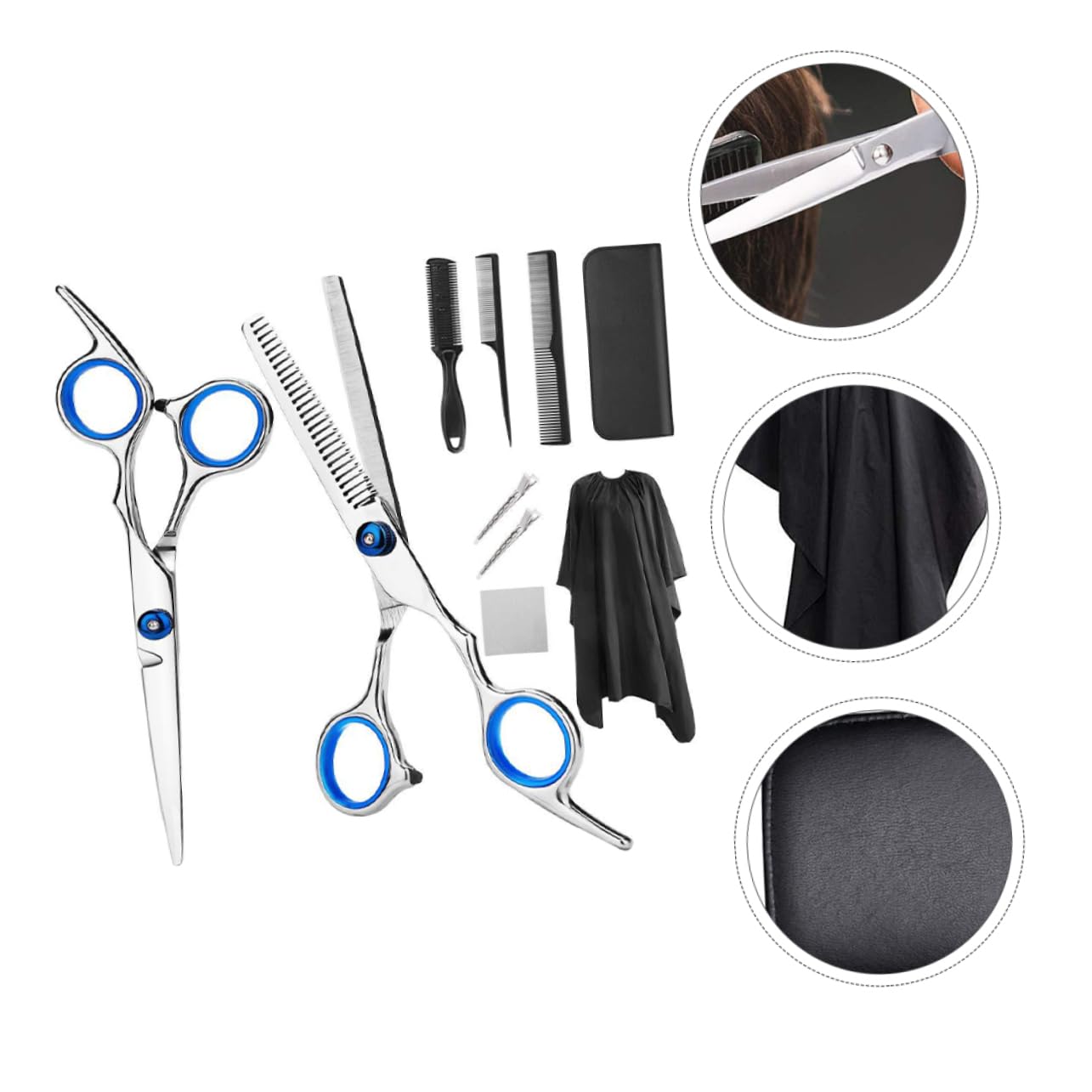 DOITOOL Ciseaux de Coiffure avec Lame Affûtée Matériel de Salon pour Coiffeur Ciseaux de Coupe de Cheveux Argent et Noir