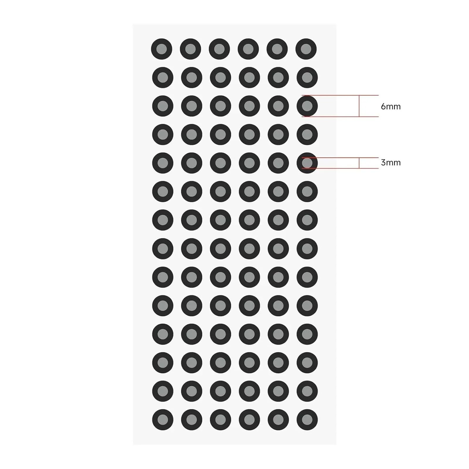 Marker punktu odniesienia do skanowania 3 mm/6 mm Dokładne punkty śledzące do drukowania 3D i inżynierii odwrotnej(3mm-5 sheet)