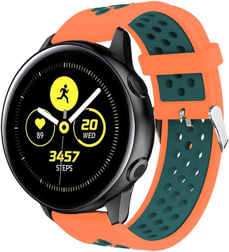 Angersi 20mm Quick Release Soft Silicone Sport Strap Replacement Bands Compatible with Samsung Galaxy Watch active 2 40mm(44mm)/Galaxy Watch3 41mm