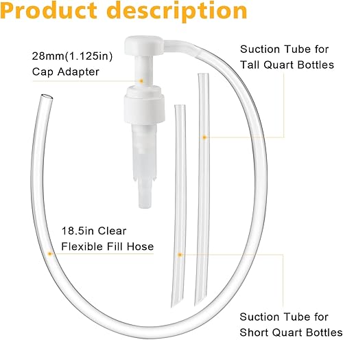 Miniatura 2 de Ouzorp Bomba de líquido para botellas de cuarto de galón  Bomba manual de 5 cc para transferencia de aceite, transmisión y líquido diferencial, no