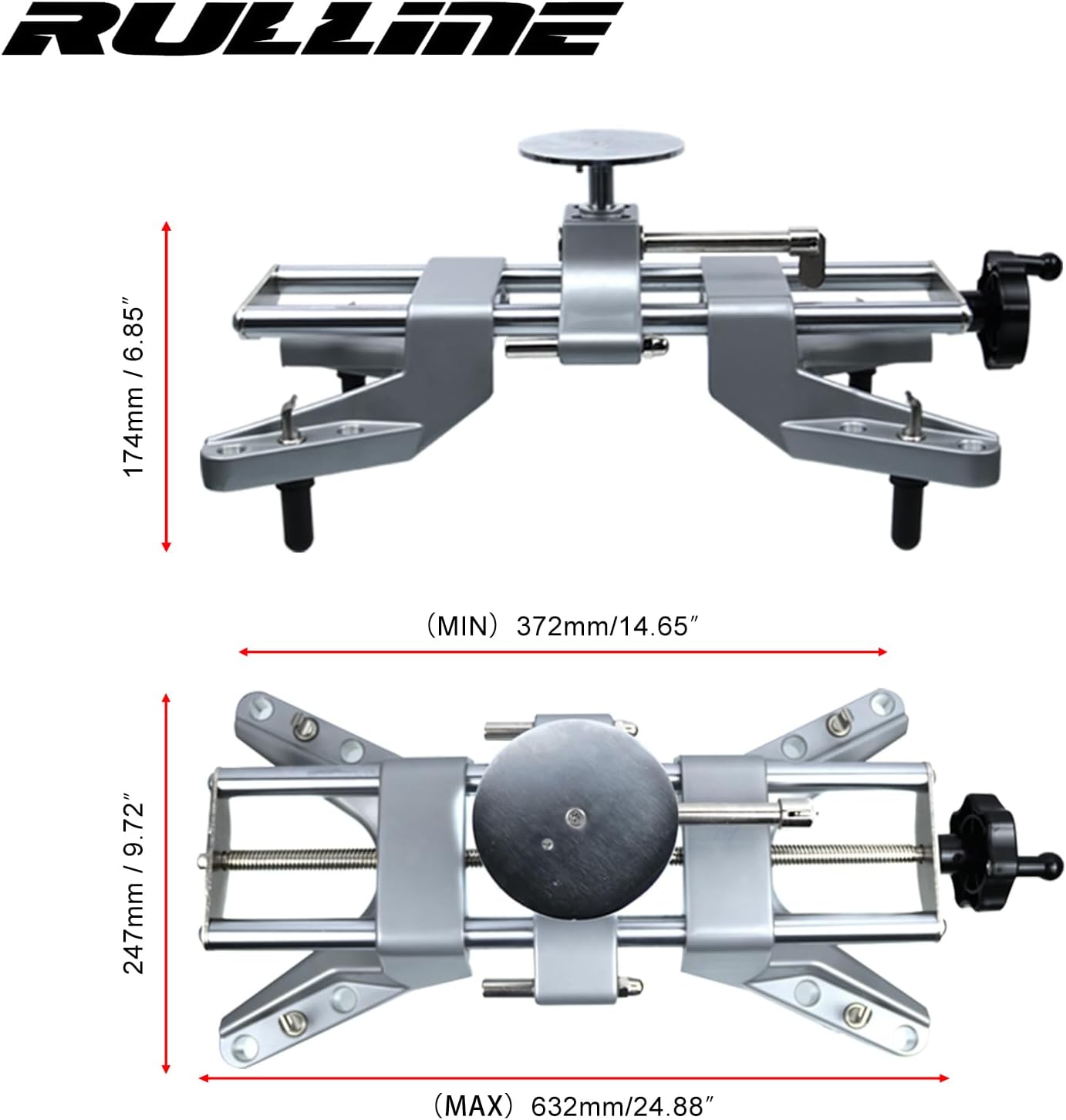 RULLINE Wheel Clamp & Magnetic Adapter 3PCS Wheel Alignment Tool for Precise Camber Caster Gauges Fits for 11-25 Rims Camber Alignment Tool Universal Tire Repair Tool