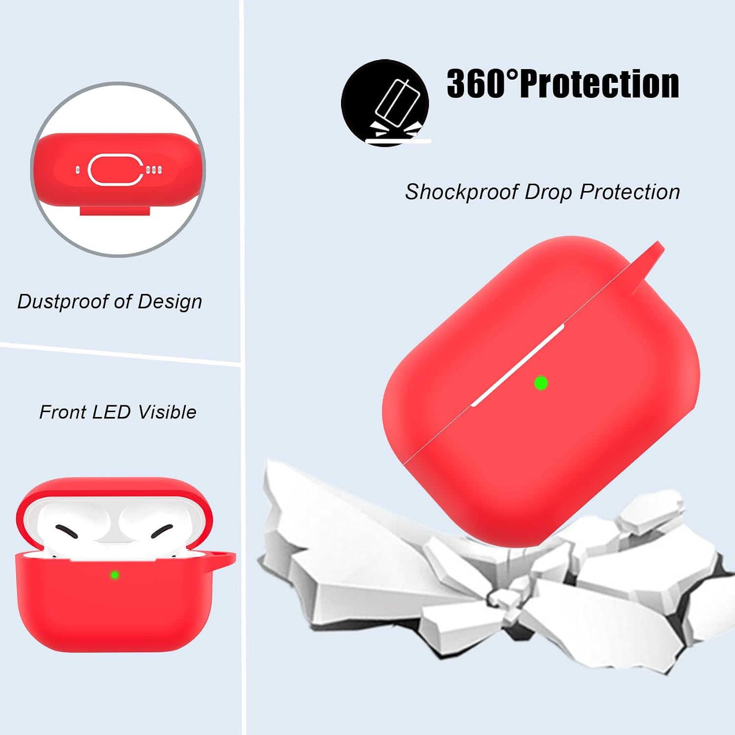 for Airpods Pro 2nd Generation Case Cover with Cute Strawberry Charm Keychain,Airpod Pro 2 Case Kawaii Heart Flower Daisy Key Chains for Apple Airpods Pro Gen 2 Charging Case Cover Red image 3