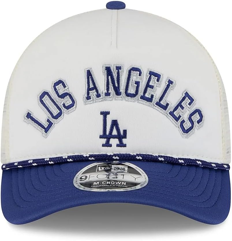 Los Angeles Dodgers Chrome Arch 9FORTY M-Crown A-Frame Trucker Hat - Image 2
