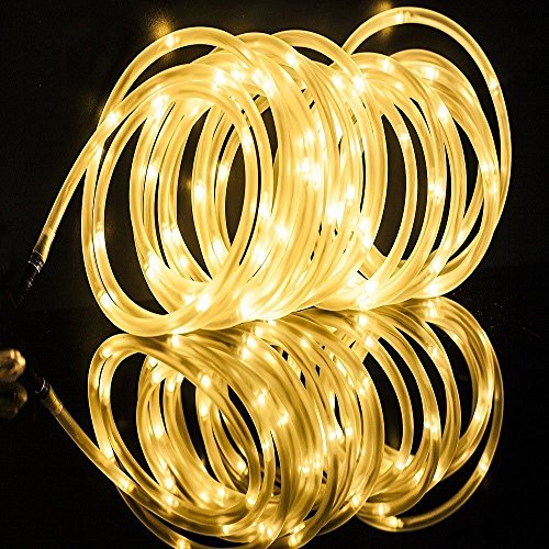 Solar Rope Lights Outdoor,KINGCOO 12M/39ft 100LED LED Rope Lighting Waterproof Copper Wire Rope String Light for Outdoor Indoor Home Garden Patio Parties (Warm White) - Image 3